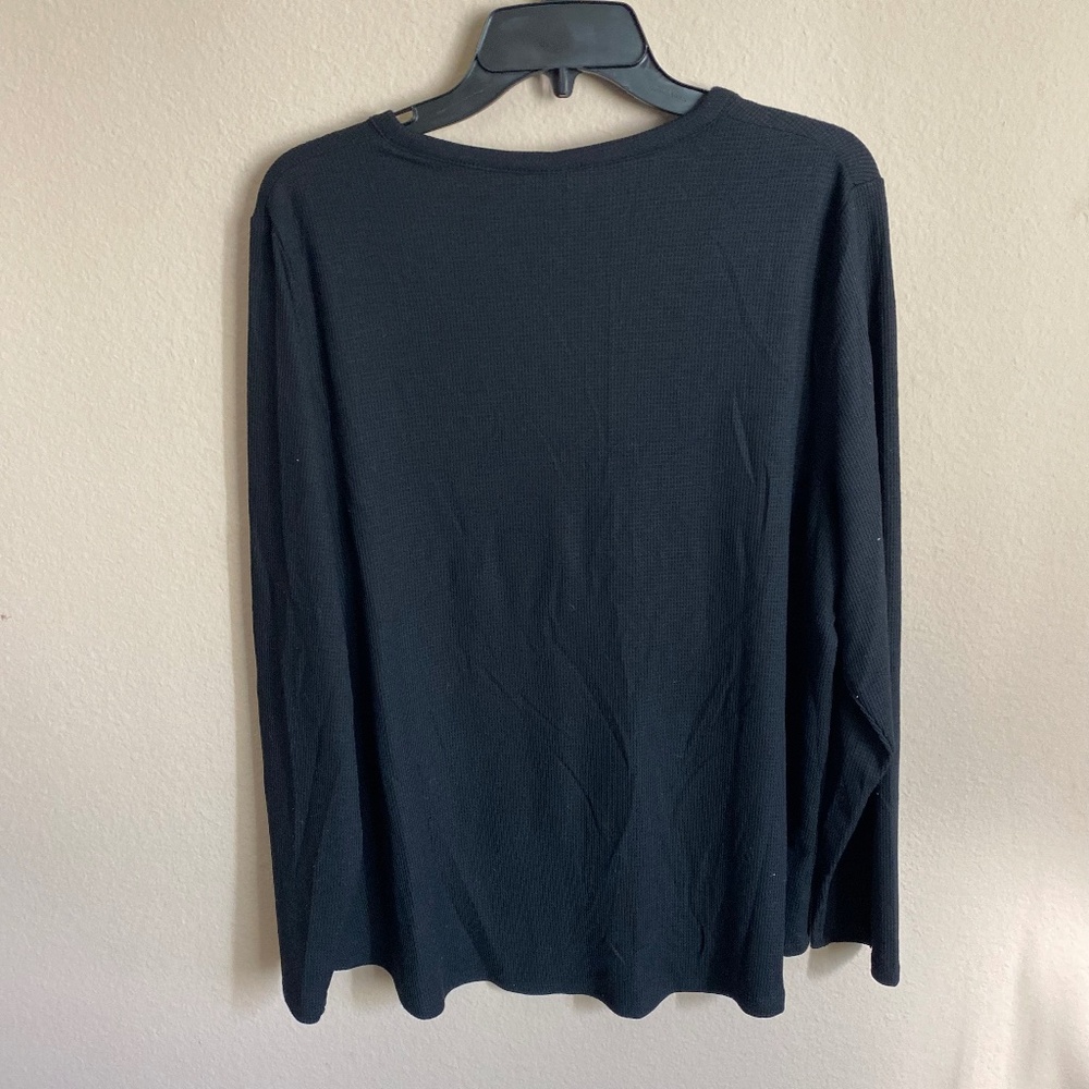 Athleta Henley Wind Down Sleep Top Black 2X - Picture 3 of 3